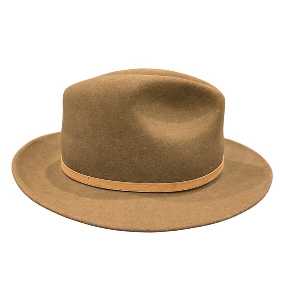 Bailey Mens Vintage Glen Crushable Furlite Hat Brown Wool Wide Brim Classic L - Picture 4 of 12